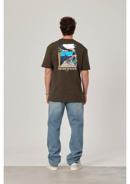 Same Ocean Yazılı Haki Tshirt