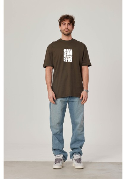 Same Ocean Yazılı Haki Tshirt