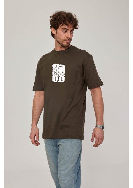 Same Ocean Yazılı Haki Tshirt