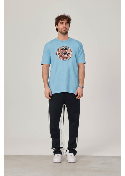 Johnny Verado Baskılı Mavi Tshirt