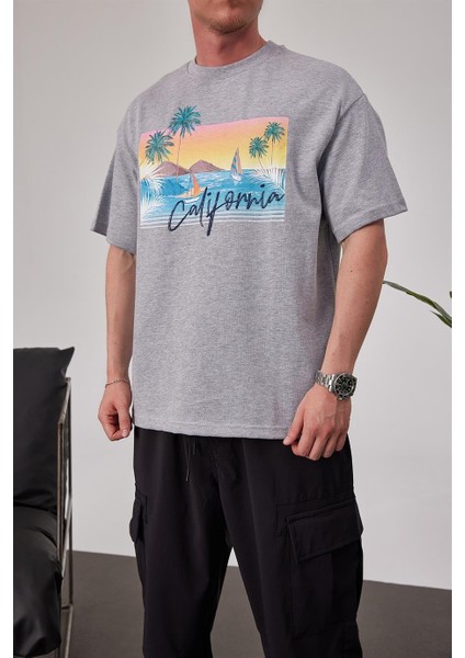 California Beach Gri Tshirt modelleri