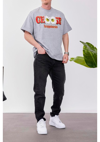 Choose Happiness Gri Tshirt