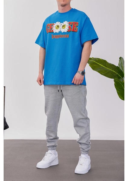 Choose Happiness Mavi Tshirt modelleri