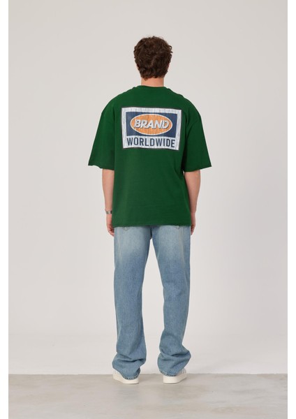 Brand Worldwide Baskılı Yeşil Tshirt