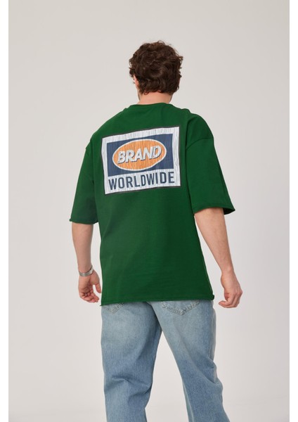 Brand Worldwide Baskılı Yeşil Tshirt modelleri