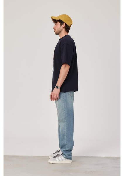 M Harf Baskılı Lacivert Tshirt indirimleri