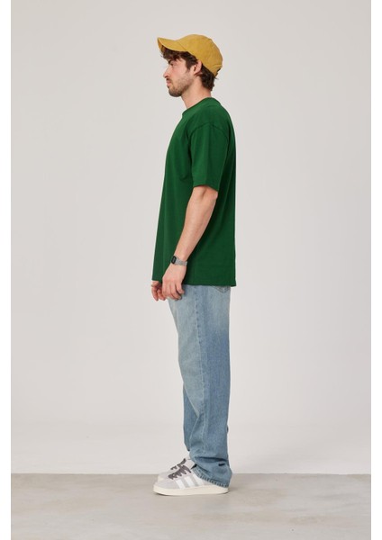 Yeşil Oversize Basic Tshirt