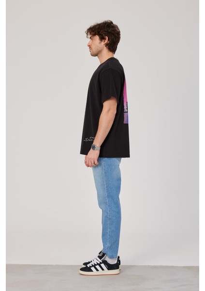 Malibu Baskılı Siyah Tshirt indirimleri