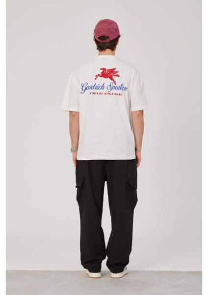 Vintage Athleisure Yazılı Beyaz Tshirt