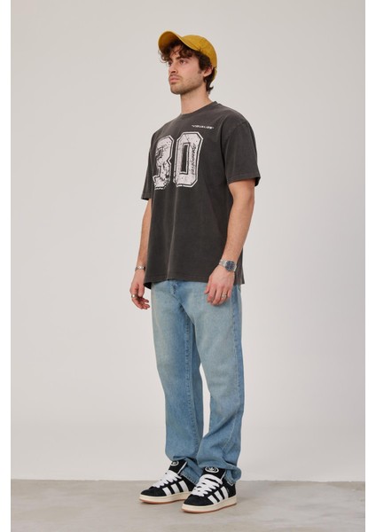 30 Rakam Baskılı Yıkamalı Füme Tshirt modelleri