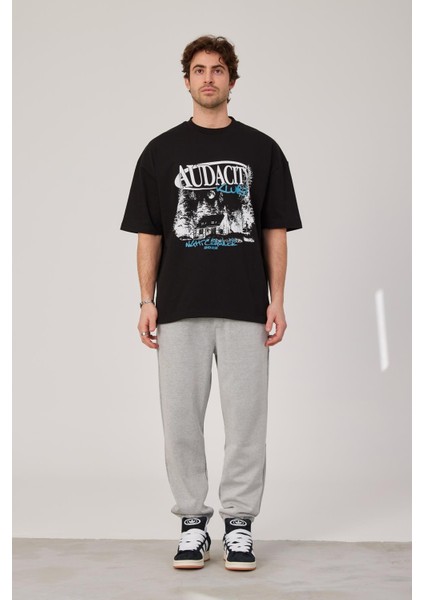 Audacity Yazılı Siyah Tshirt
