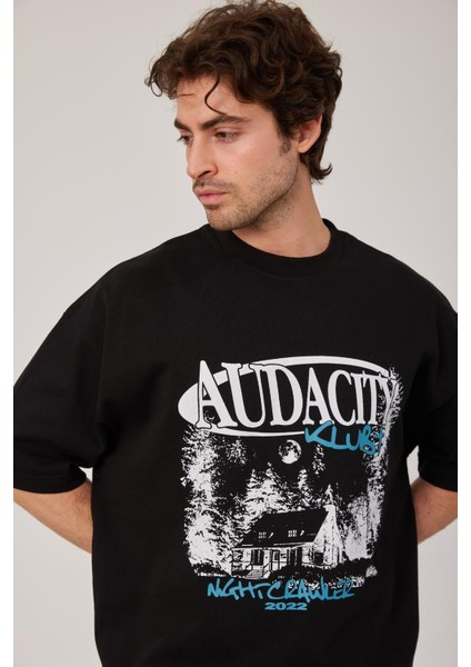 Audacity Yazılı Siyah Tshirt modelleri