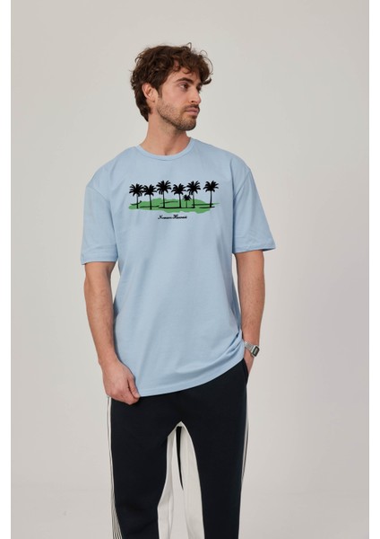 Hawaii Baskılı Bebe Mavisi Tshirt fiyatları