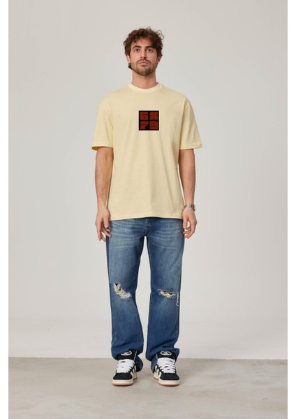 6879 Baskılı Sarı Tshirt