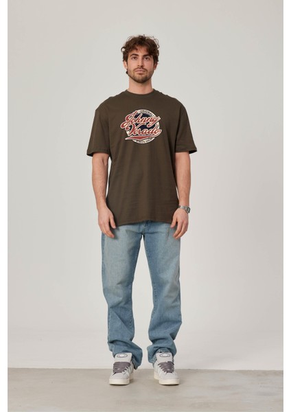 Johnny Verado Baskılı Haki Tshirt