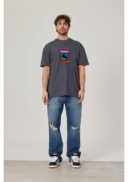 Grybrand Tavşan Baskılı Antrasit Tshirt