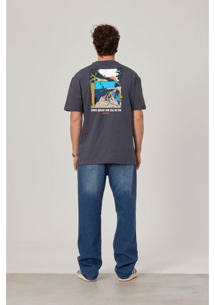 Same Ocean Yazılı Antrasit Tshirt