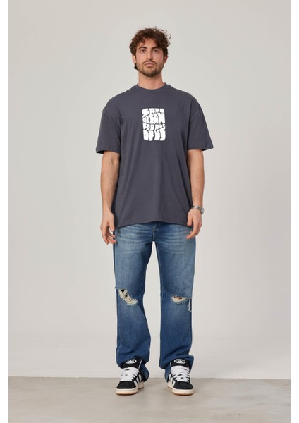 Same Ocean Yazılı Antrasit Tshirt