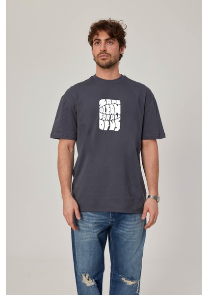 Same Ocean Yazılı Antrasit Tshirt