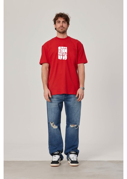 Same Ocean Yazılı Kırmızı Tshirt