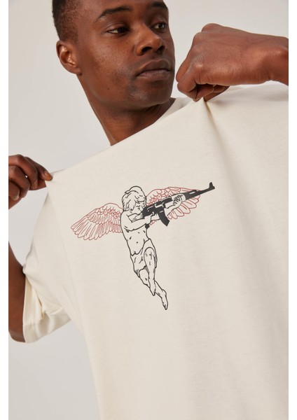 Melek Baskılı Krem Tshirt fiyatları