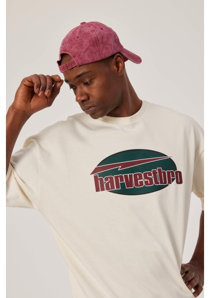 Harvestbro Renkli Yazılı Krem Tshirt fiyatları