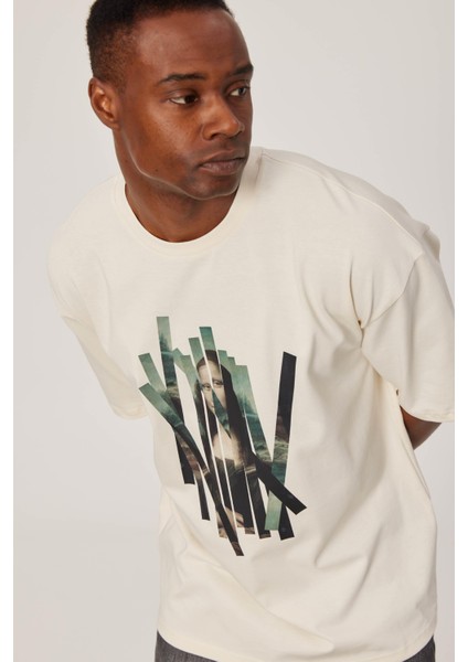 Mona Lisa Baskılı Krem Tshirt fiyatları