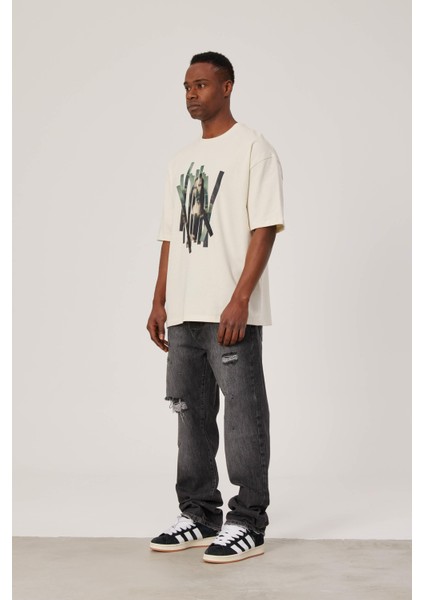 Mona Lisa Baskılı Krem Tshirt modelleri