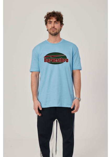 Harvestbro Renkli Yazılı Mavi Tshirt fiyatları