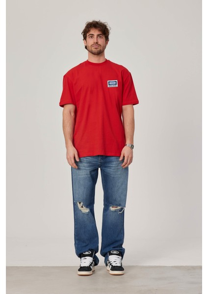 Brand Worldwide Baskılı Kırmızı Tshirt modelleri