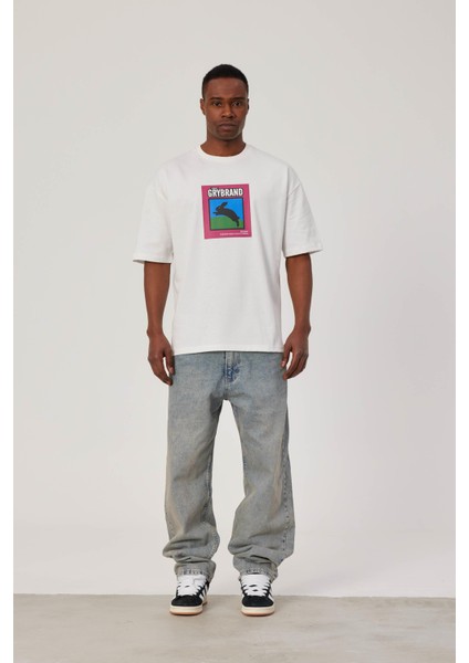 Grybrand Tavşan Baskılı Beyaz Tshirt