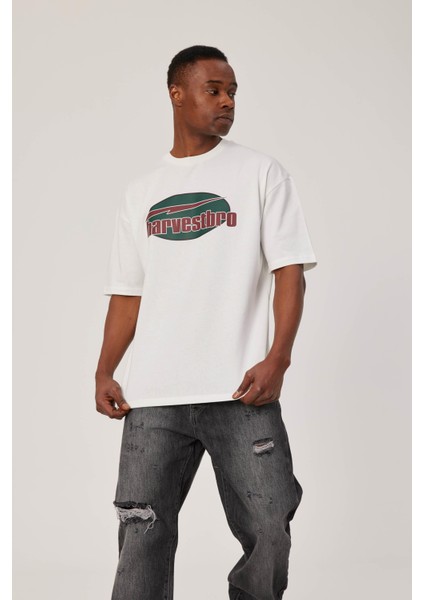 Harvestbro Renkli Yazılı Beyaz Tshirt fırsatları