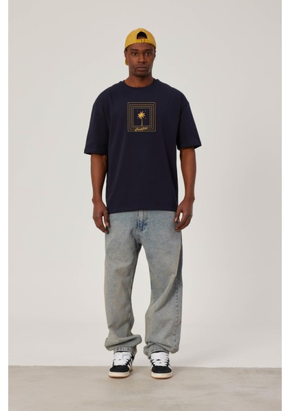 Creative Yazılı Lacivert Tshirt