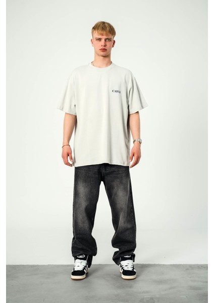 Iskelet Hedef Baskılı Gri Tshirt modelleri