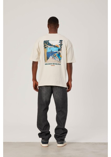 Same Ocean Yazılı Krem Tshirt