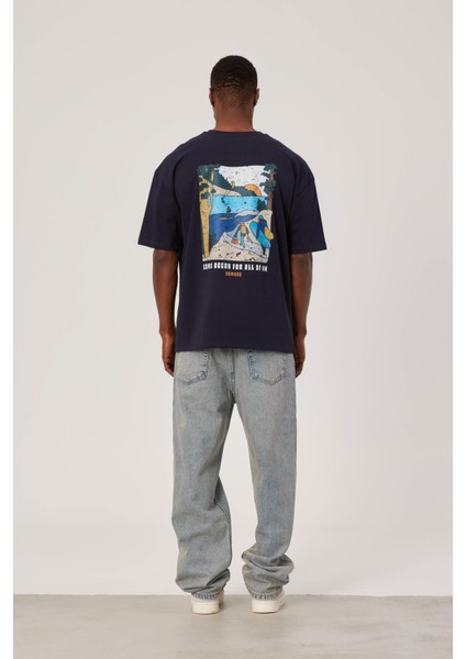 Same Ocean Yazılı Lacivert Tshirt