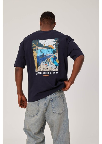 Same Ocean Yazılı Lacivert Tshirt