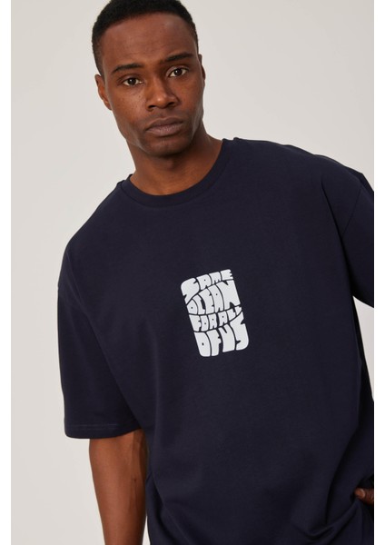 Same Ocean Yazılı Lacivert Tshirt