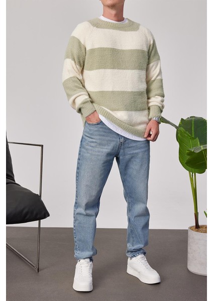 Yeşil Şeritli Yumuşak Dokulu Kazak