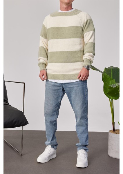 Yeşil Şeritli Yumuşak Dokulu Kazak fırsatları