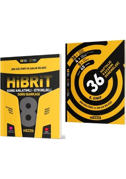 8. Sınıf Din Kültürü ve Ahlak Bilgisi Hibrit Soru Bankası - 36 Haftalık Deneme