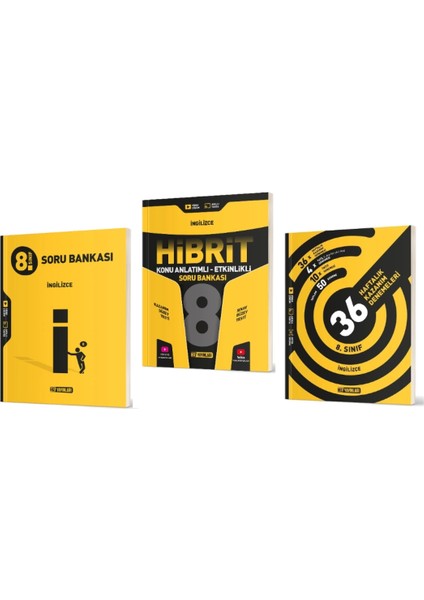 8. Sınıf İngilizce Soru Bankası - Hibrit Soru Bankası - 36 Haftalık Deneme