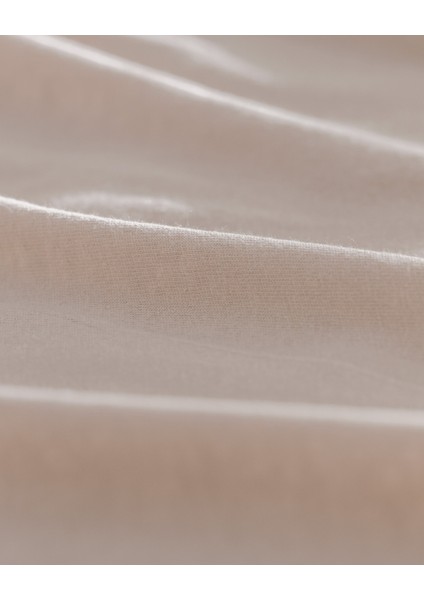 Valeria Tek Kişilik %100 Pamuk Lastikli Penye Çarşaf - Koyu Bej fırsatları