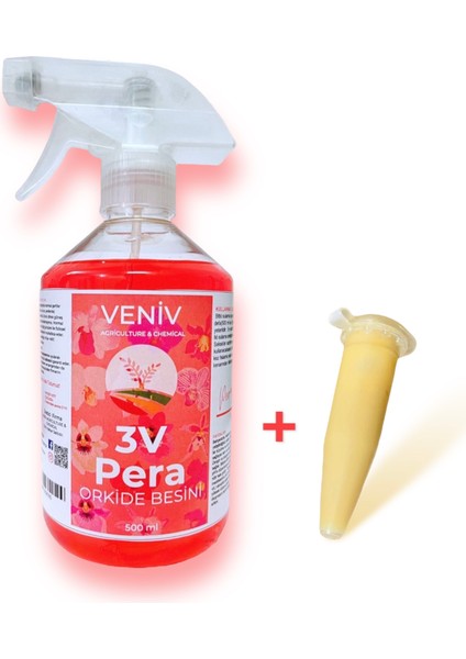 3V Orkide Yetiştirme Seti- Pera Orkide Besini(Tüm bitkilerde kullanılabilir)500 Ml+ Keiki Macun 1.5 Gram (Büyüme Hormonu)