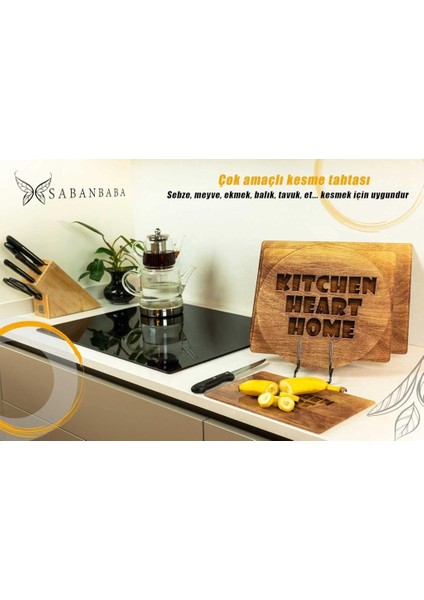 Cam Kesme Tahtası Kitchen Heart Home Çap 32 cm fiyatları
