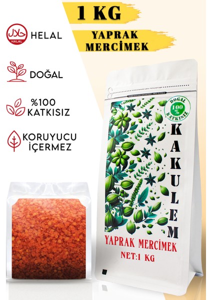 Sertifikalı Kırmızı Yaprak Mercimek 1 kg