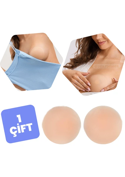 1 Çift Silikon Göğüs Ucu Gizleyici ve Kapatıcı Kadın Meme Ucu Kapatıcı Gizleyici Aparat Nipple Pad