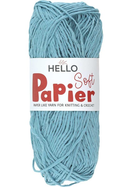 Soft Papier Kağıt Ip Çanta Örme Ipi 100 Gram 100 Metre Açık Mavi P07