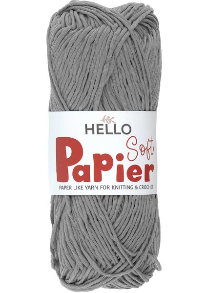 Soft Papier Kağıt Ip Çanta Örme Ipi 100 Gram 100 Metre Gri P09