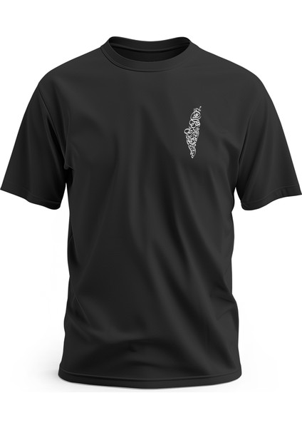 Tişört, Kısa Kollu Filistin Haritası Ve Arapça Atasözü Dijital Baskılı Pamuk T-Shirt